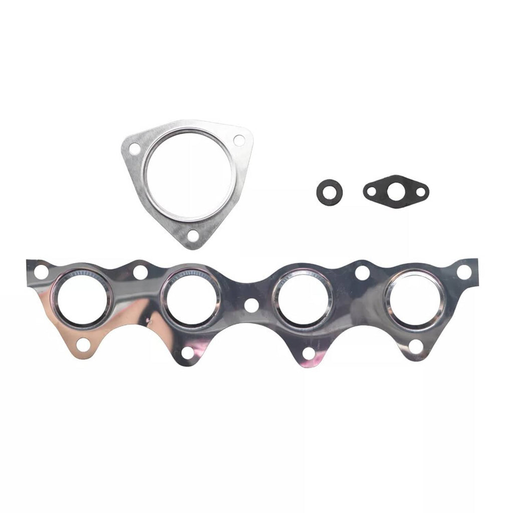 Turbocharger gasket set with metal gasket sheet and small seal pieces
