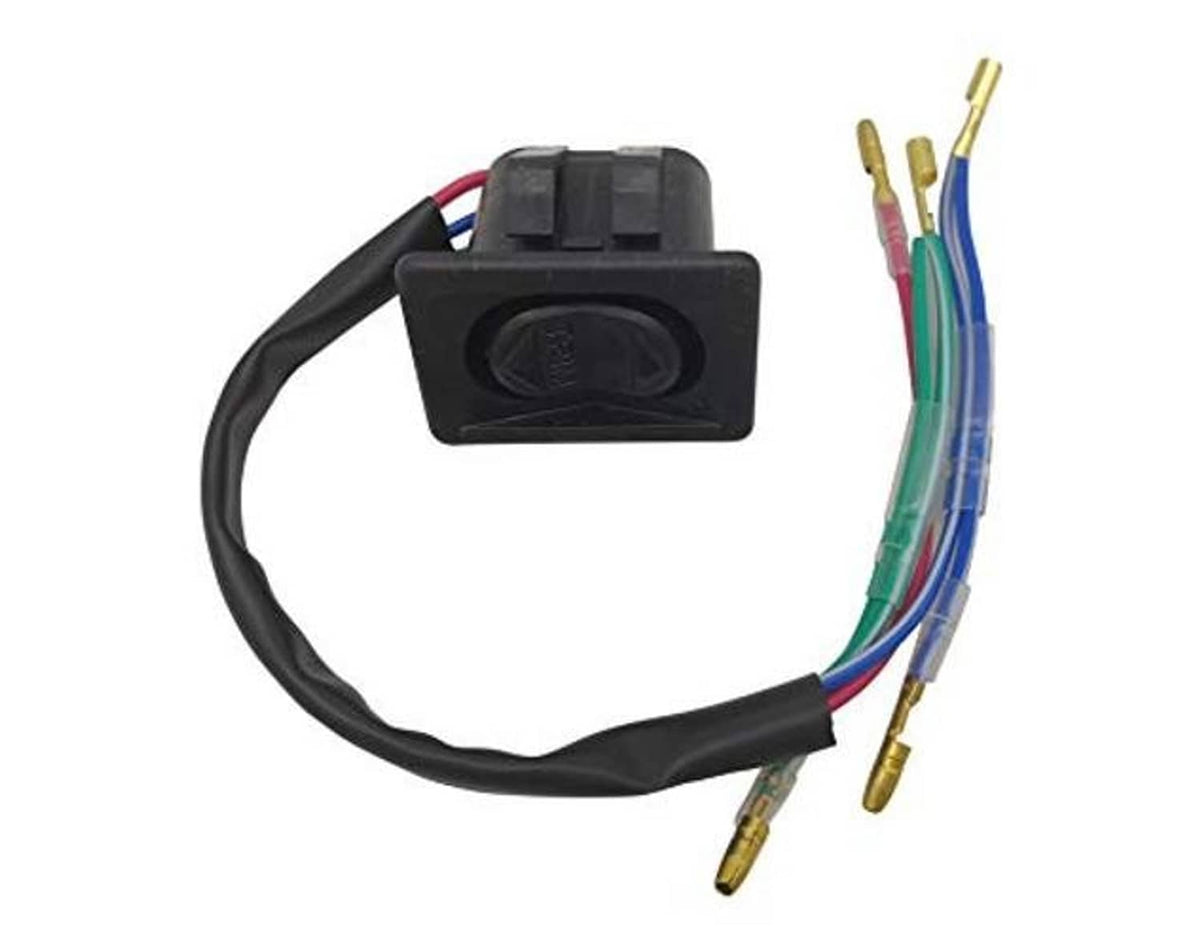 Black trim tilt switch wiring harness with multicolor wires and gold terminals