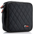 CC idea quilted black CD/DVD storage case with zipper and diamond stitching