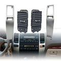 Dashboard air vent panel set with twin vent inserts, silver and black