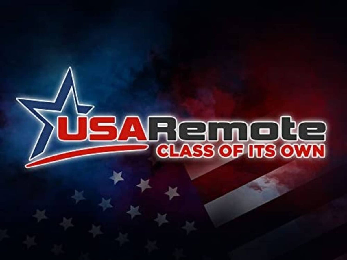 USA Remote promotional banner with stars and American flag colors