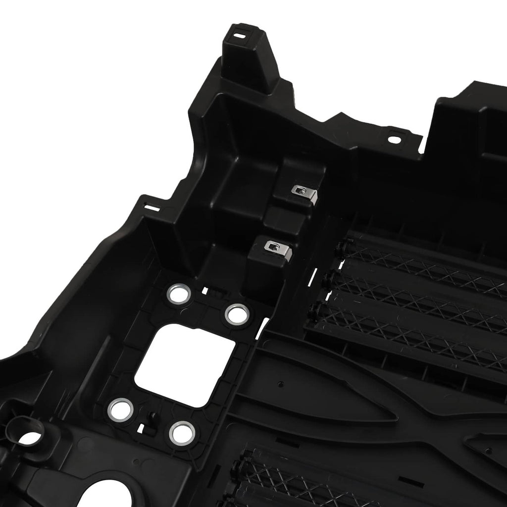 Black grille shutter frame with sensor/connector mounts and wiring channel