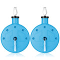 Blue chalk line reel tool, two-pack with pull handle on round plastic box