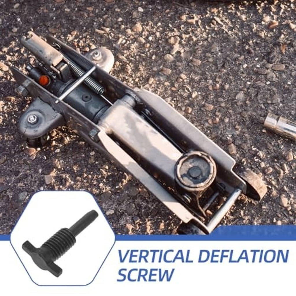 Black threaded vertical deflation screw valve with wide head and stem
