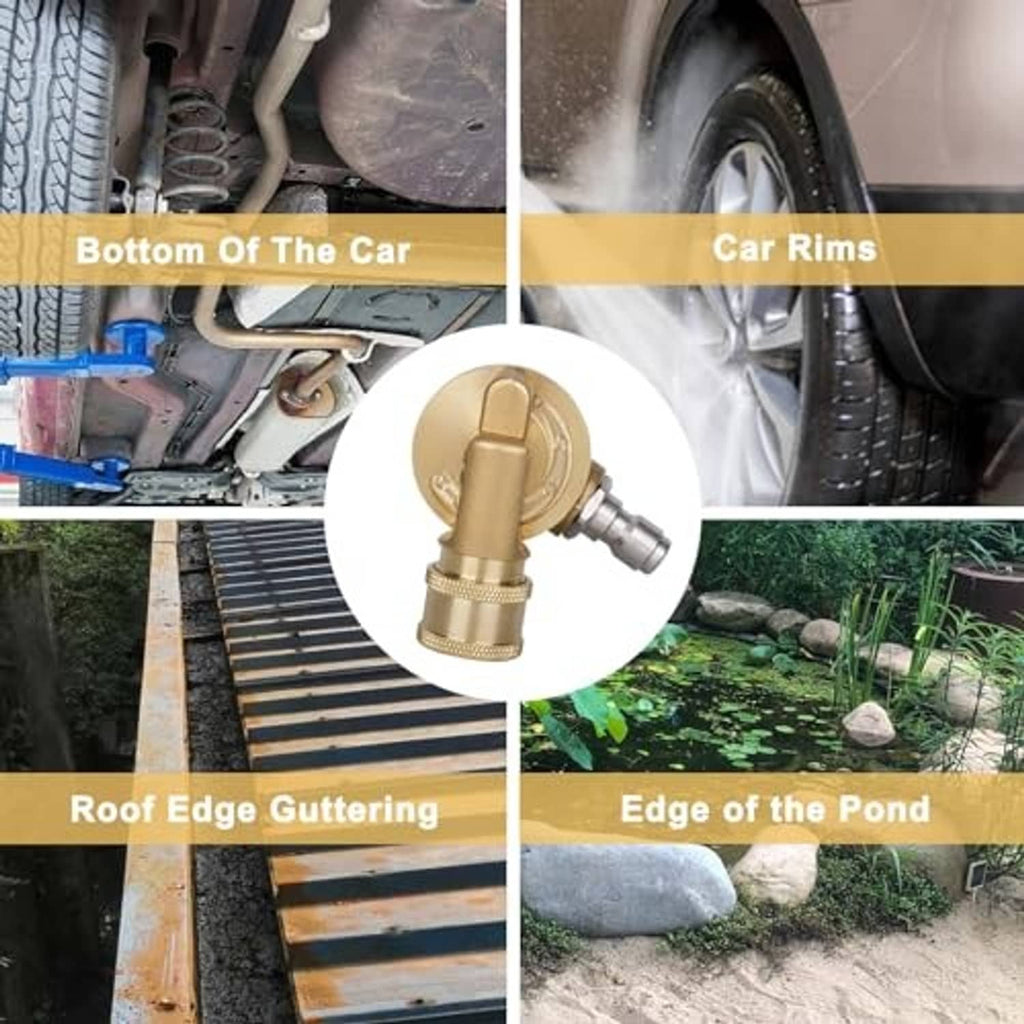 Brass pivoting coupler attachment with 1/4-in quick-connect fitting