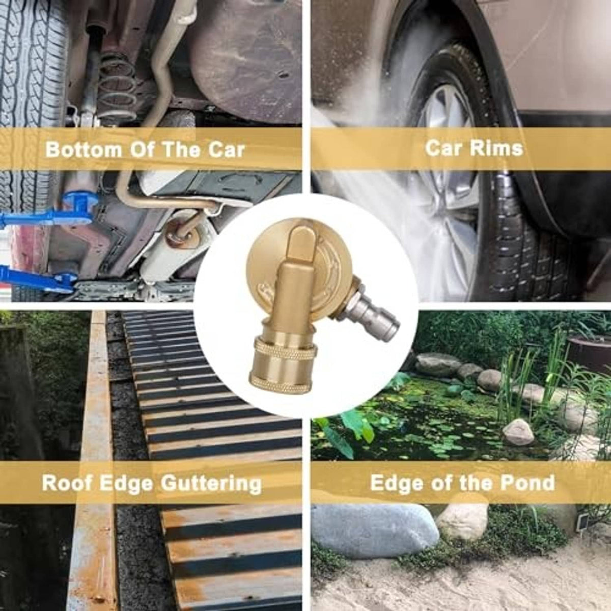 Brass pivoting coupler attachment with 1/4-in quick-connect fitting