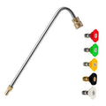 Angled stainless steel pressure washer gutter cleaner wand with brass quick-connect end