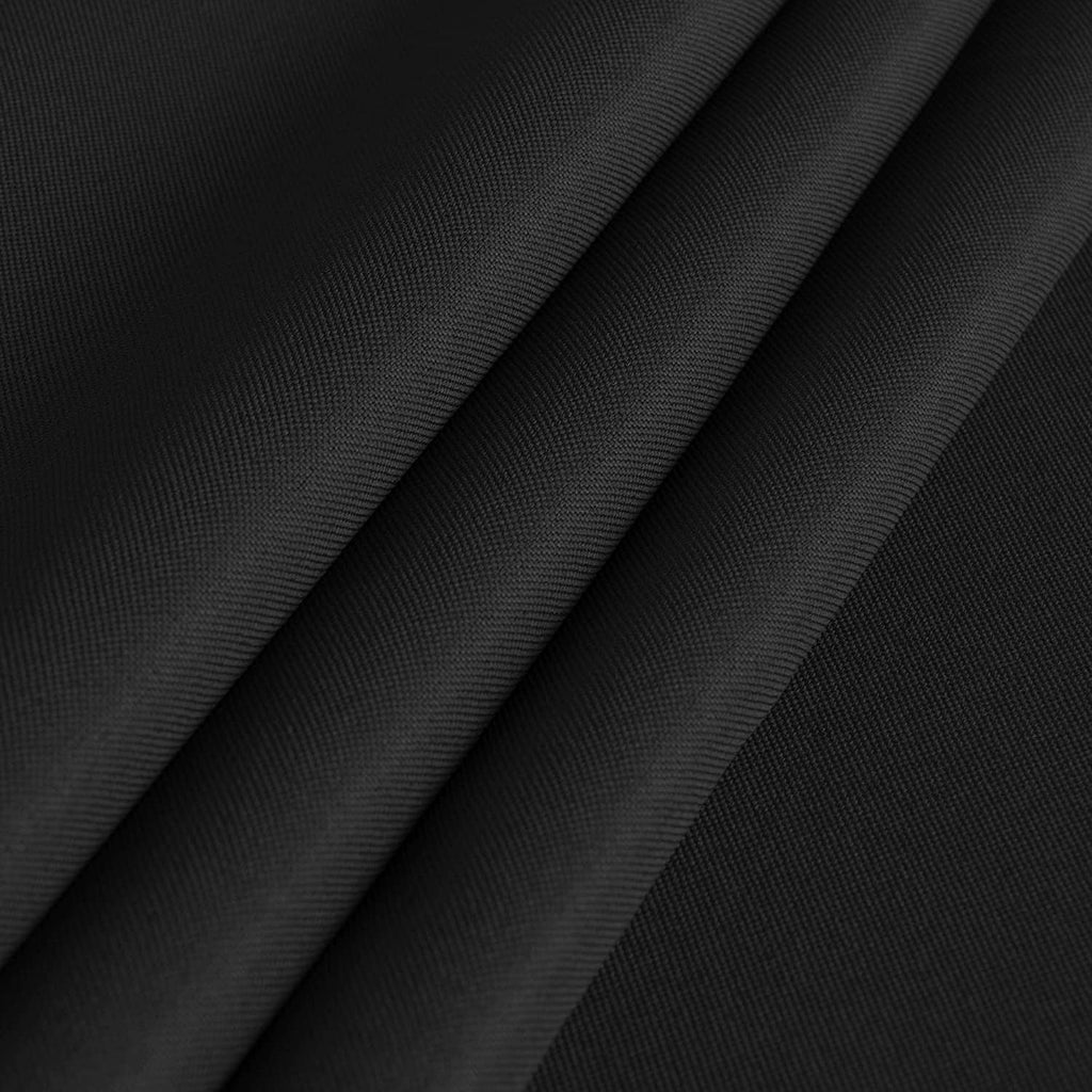 Dark tablecloth fabric close-up with subtle texture and smooth, wrinkle-resistant drape.