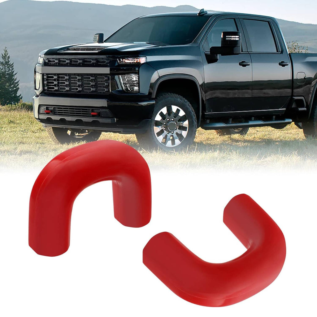Red silicone tow hook cover, U-shaped protective piece