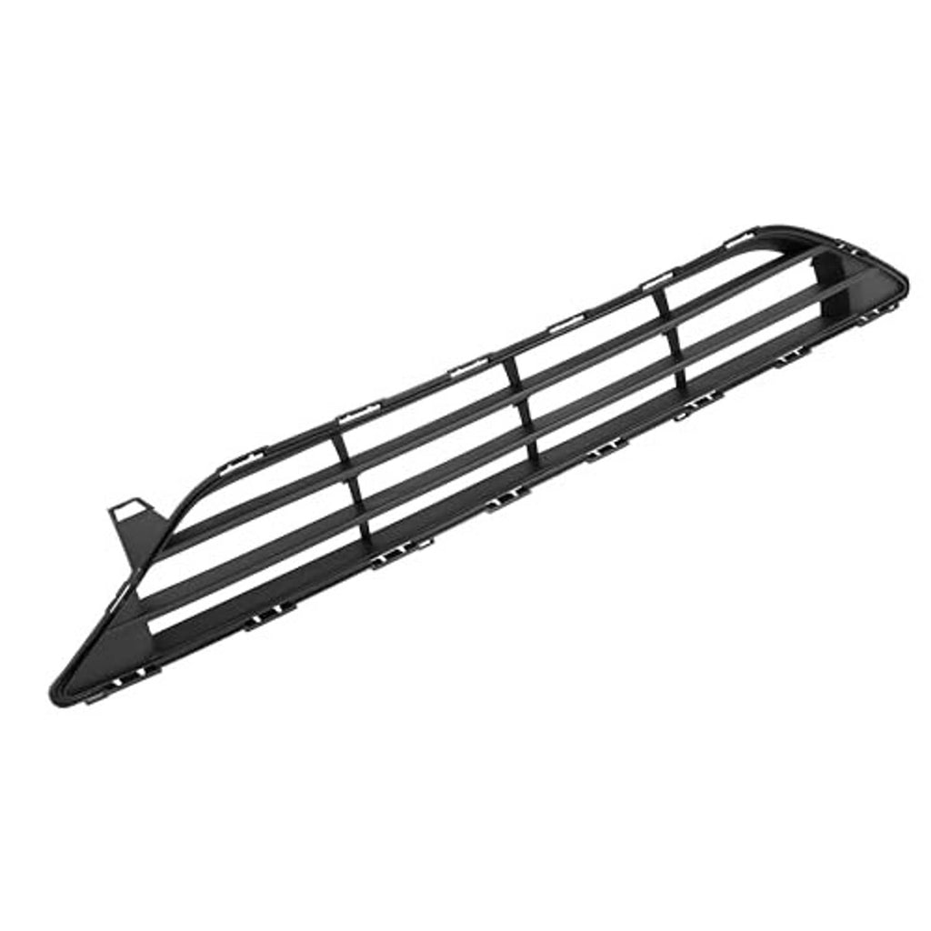 Front bumper lower grille with curved outer frame and black horizontal slats