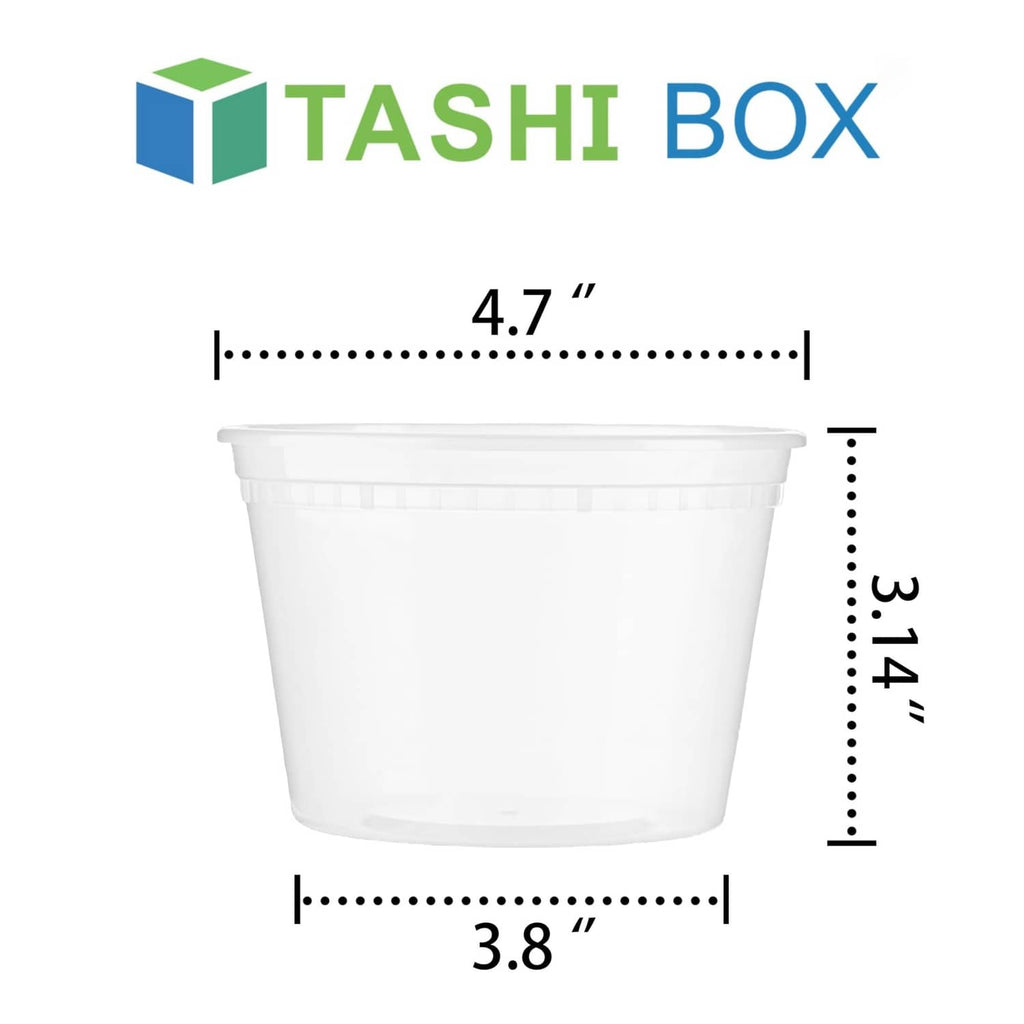 Clear plastic deli cup with lid, 4.7 in height and 3.8 in width