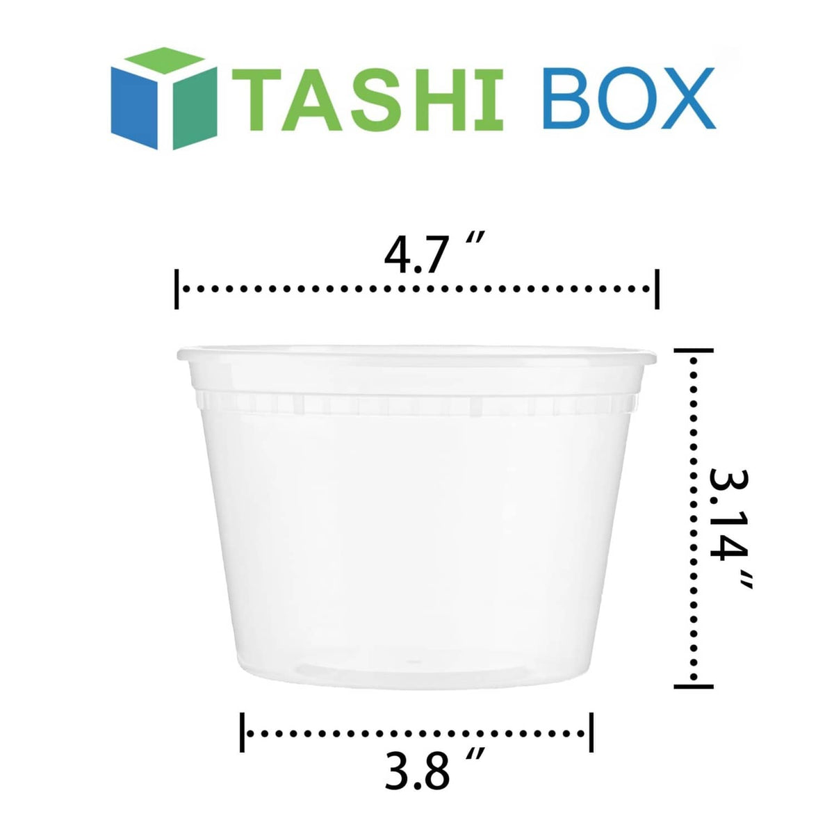 Clear plastic deli cup with lid, 4.7 in height and 3.8 in width