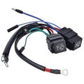 Wiring harness with black leads and dual multi-pin motor connector plugs