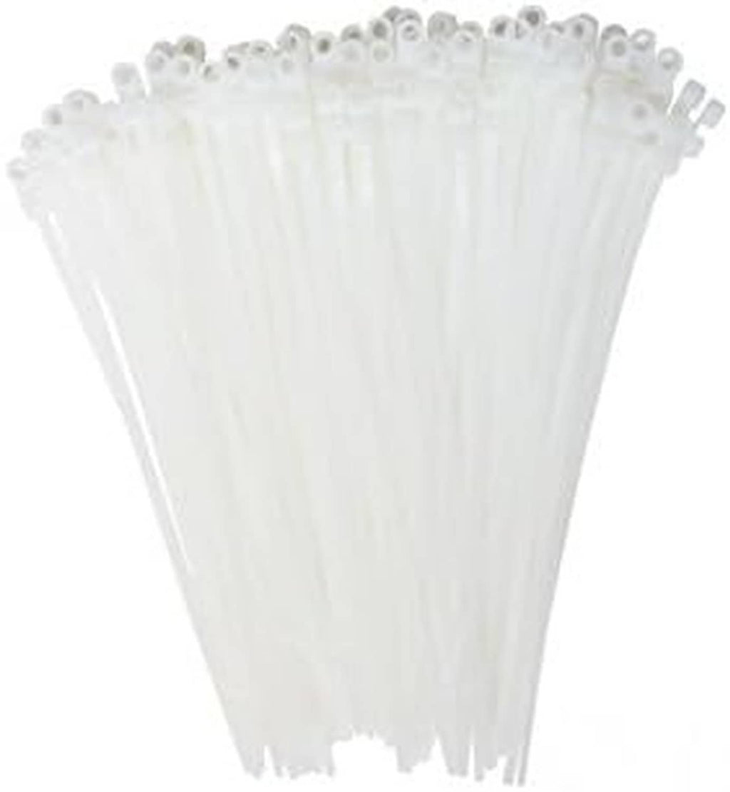 Natural cable tie bundle with screw-mount heads and looped straps