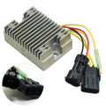 Voltage regulator with metal heatsink and multi-wire harness, black connector plugs