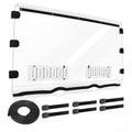 Vented front UTV windshield panel with black mounting hardware and vent inserts