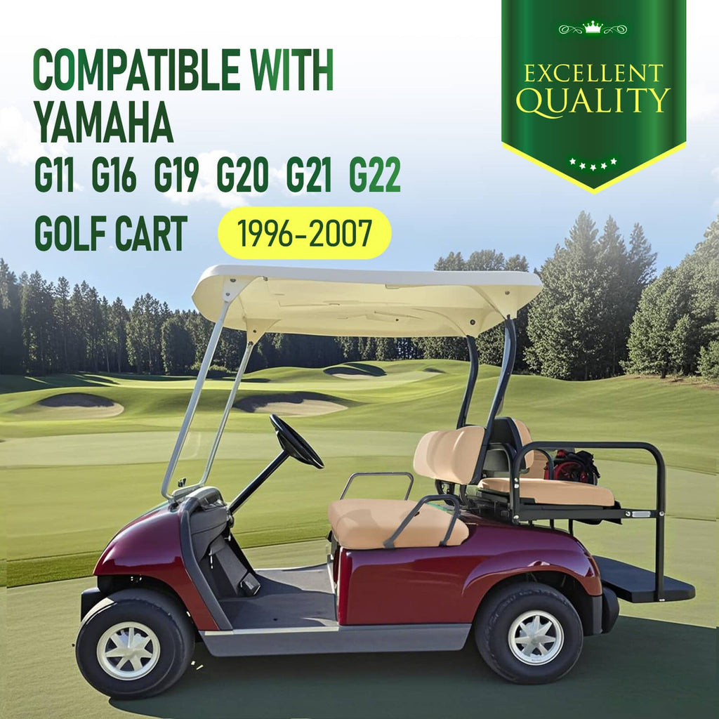 Tan seat bottom cushion installed on a golf cart