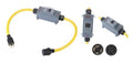 4-prong L14-30 twist-lock male plug adapter with yellow cable and connector parts