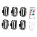 Wireless strobe lights set: six gray LED modules with remote controller