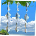 Stainless steel bird-scarer wind spinner set with three hanging reflective disc spinners