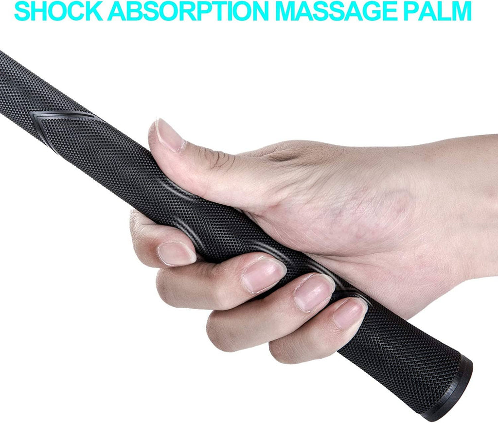 Black oversized golf grip with shock-absorption massage palm padding zone