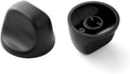 Black range hood replacement knob cap with exposed mounting insert