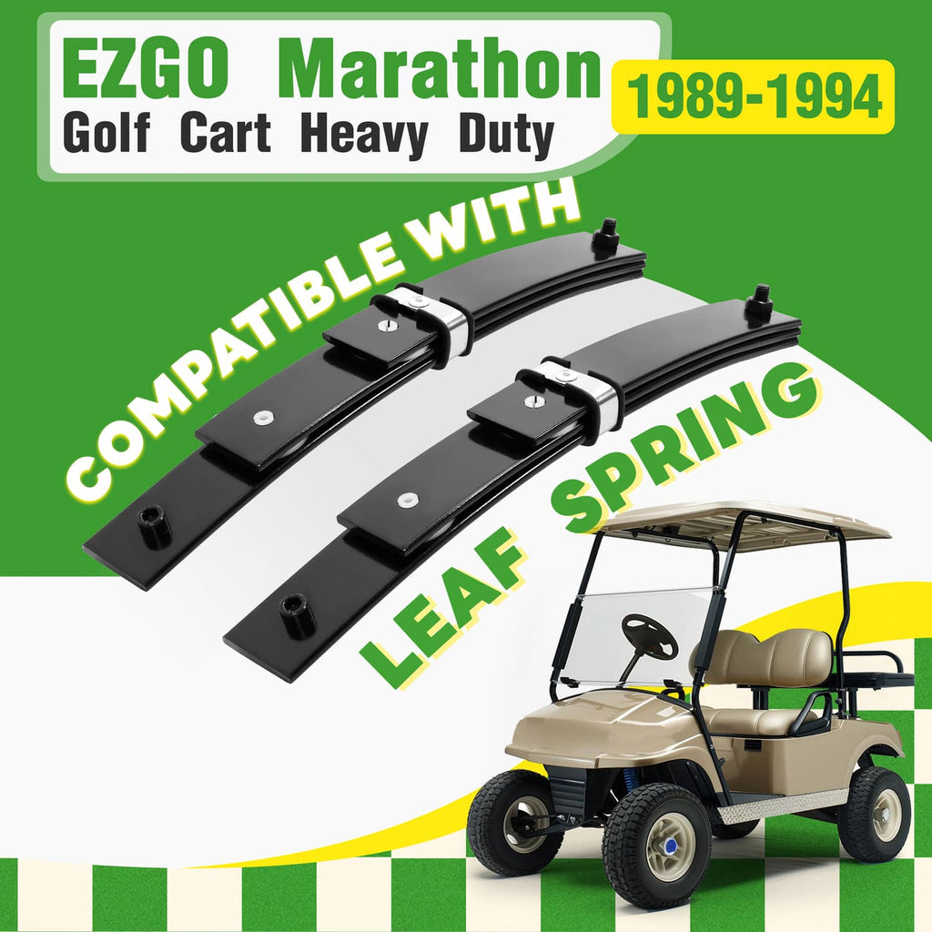 Pair of black 3-leaf front leaf springs with U-bolts and mounting brackets