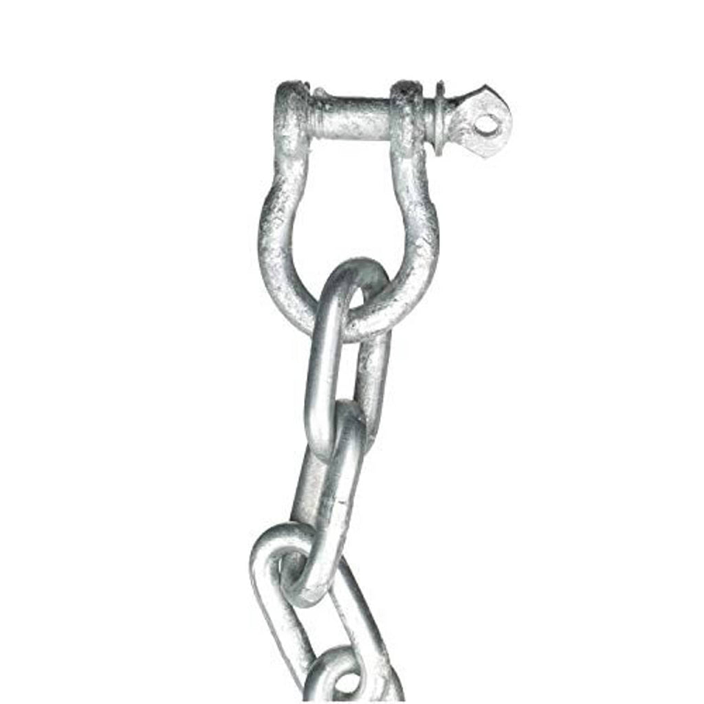 Galvanized chain end with U-shaped anchor hook and pivot pin