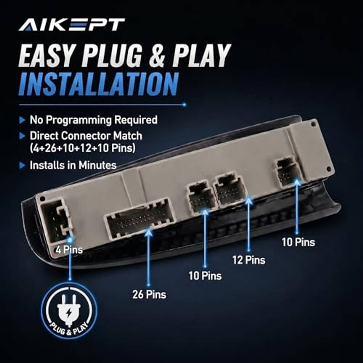 Switch wiring connector with multiple plugs, including 10-pin and 26-pin terminals