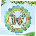 3D stainless steel butterfly wind spinner with multicolor wings and circular fan blades