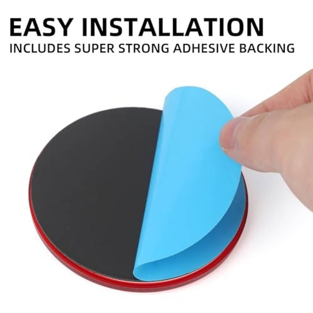 Red round self-adhesive road reflector, backing being peeled, 3 inch size