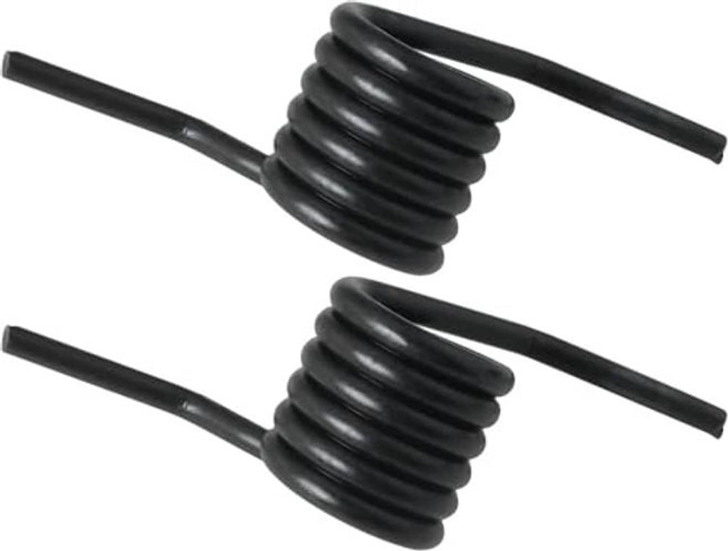 Pair of black steel jack handle spring coils with two straight support arms each.