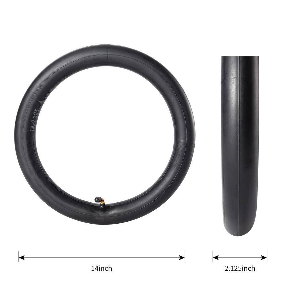Black inner tube set: 14-inch ring tube with 2.125-inch width tube section.