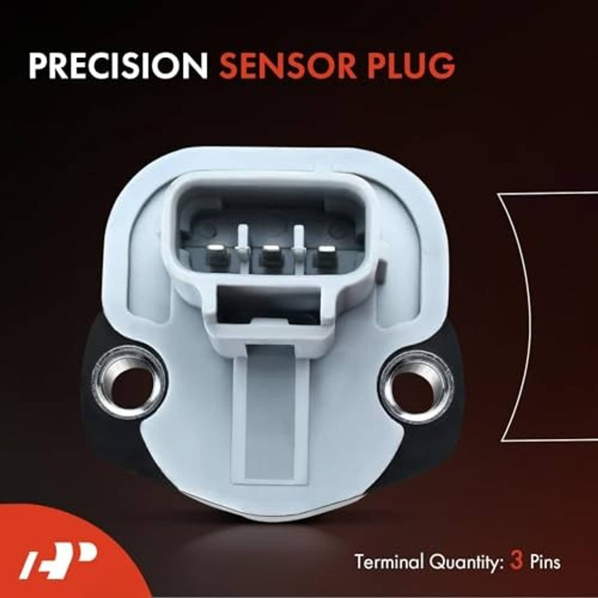 Throttle position sensor plug with white connector housing and three terminal slots