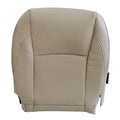 Light tan front driver seat bottom replacement cover with stitched leather-like panels