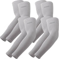 Gray arm sleeves set of four, soft compression fabric with YONCE logo