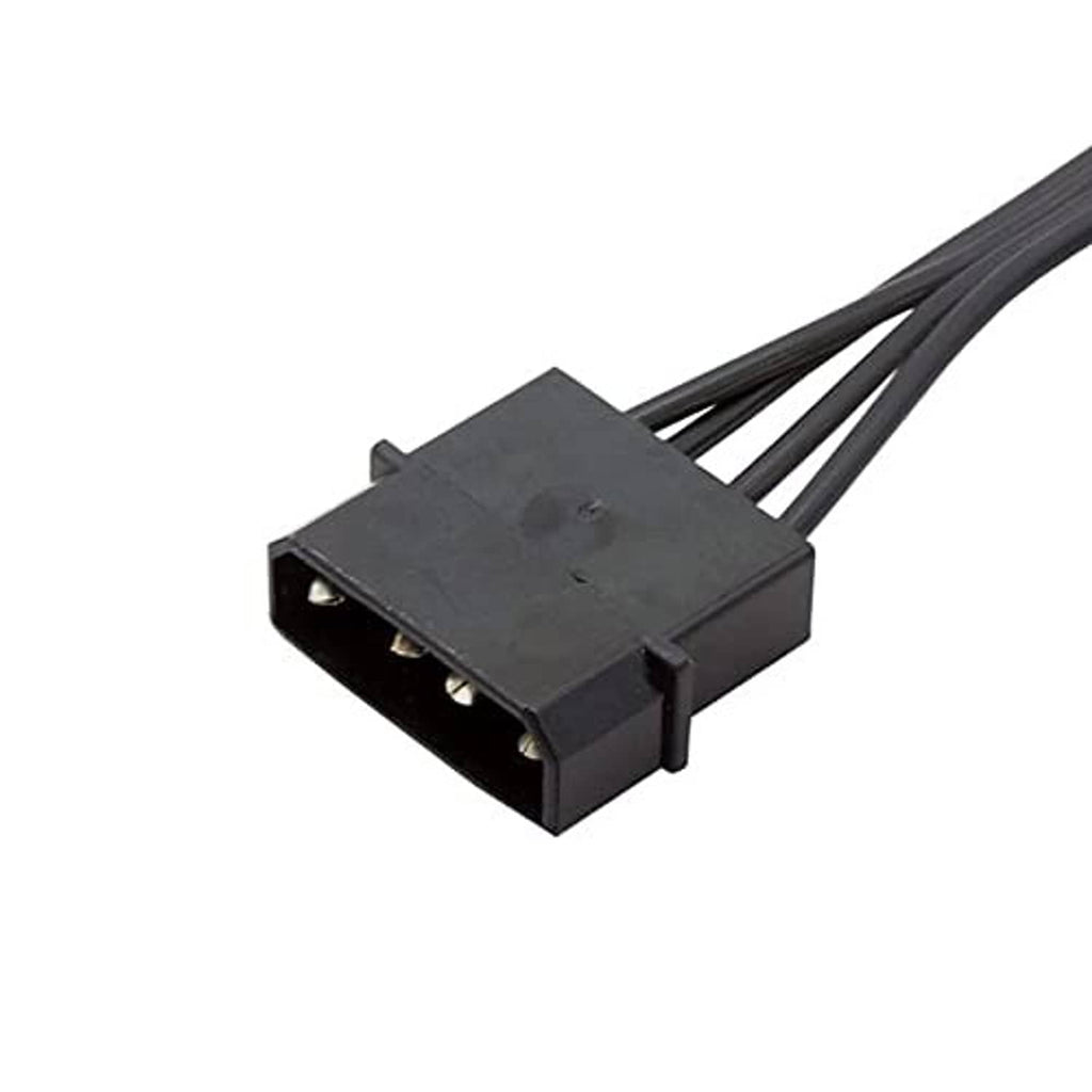 Molex 4-pin plug connector with exposed contacts on black cable