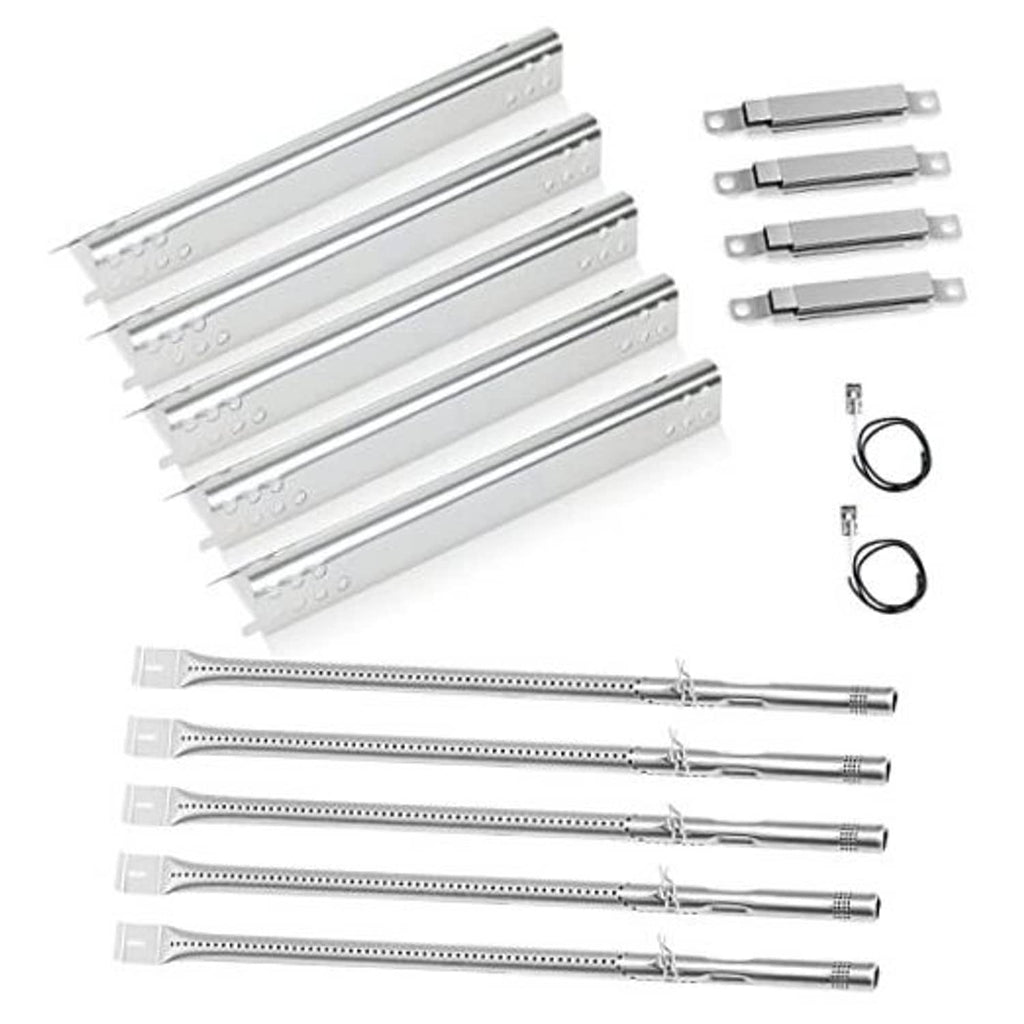 Stainless steel grill heat plates and burner tubes replacement parts bundle