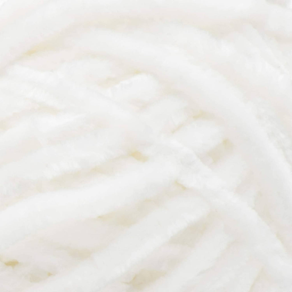 White chenille yarn texture close-up, thick super bulky loops