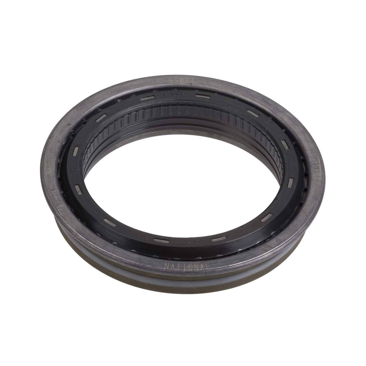 Rubber oil seal with metal outer ring, circular opening
