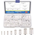 Glarks wire ferrules kit in clear plastic organizer, assorted silver insulated crimp ends