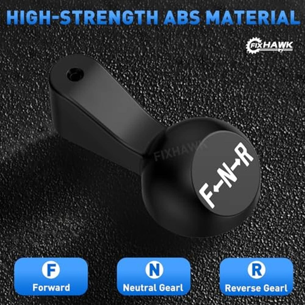 Black forward/neutral/reverse switch handle with circular knob and mounting stem