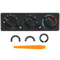 A/C climate control module panel with three rotary knobs and temperature dial ring