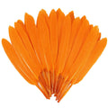 FeelfunFeather orange goose feathers, fanned bundle tips, 4–6 in