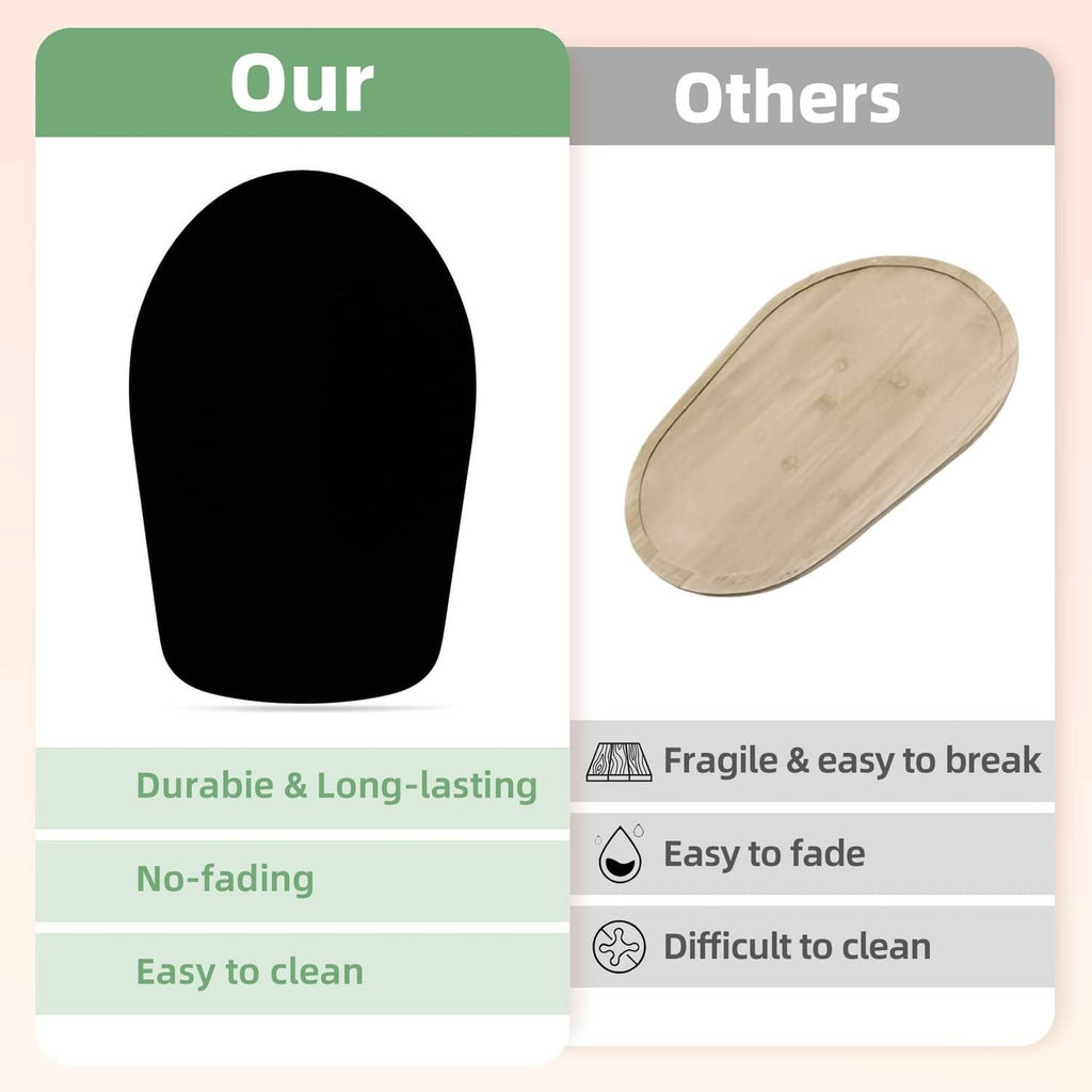 Durable black oval mixer mat with four corner suction pads