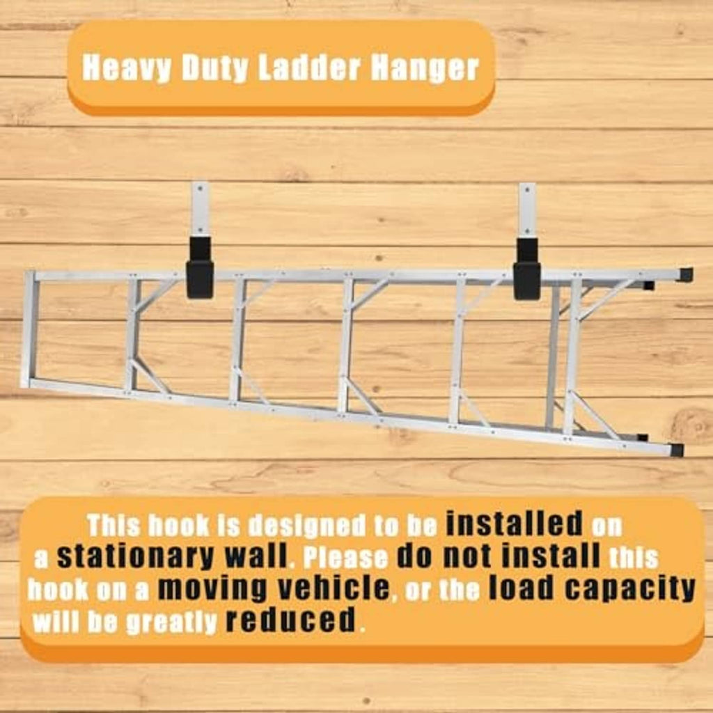 Wall-mounted heavy-duty U hooks with two side plates for stationary garage use