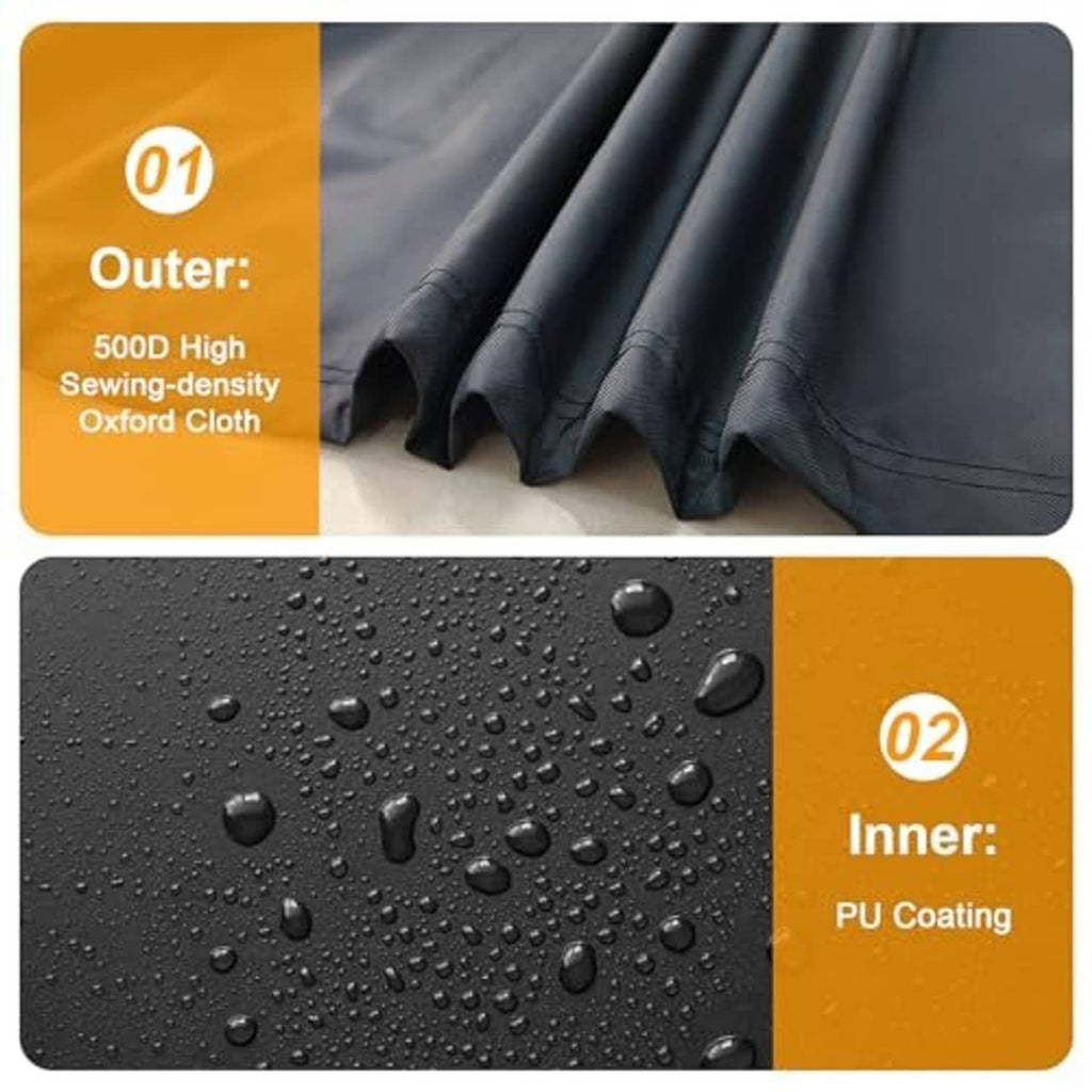 Black Oxford-cloth air conditioner cover with water-resistant PU coating