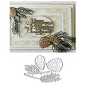 RivetOak 4pcs Christmas Pine Cones Metal Die Cuts, Cutting Silver