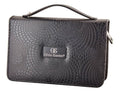 Olivia Garden textured shear case with top handle and front logo patch