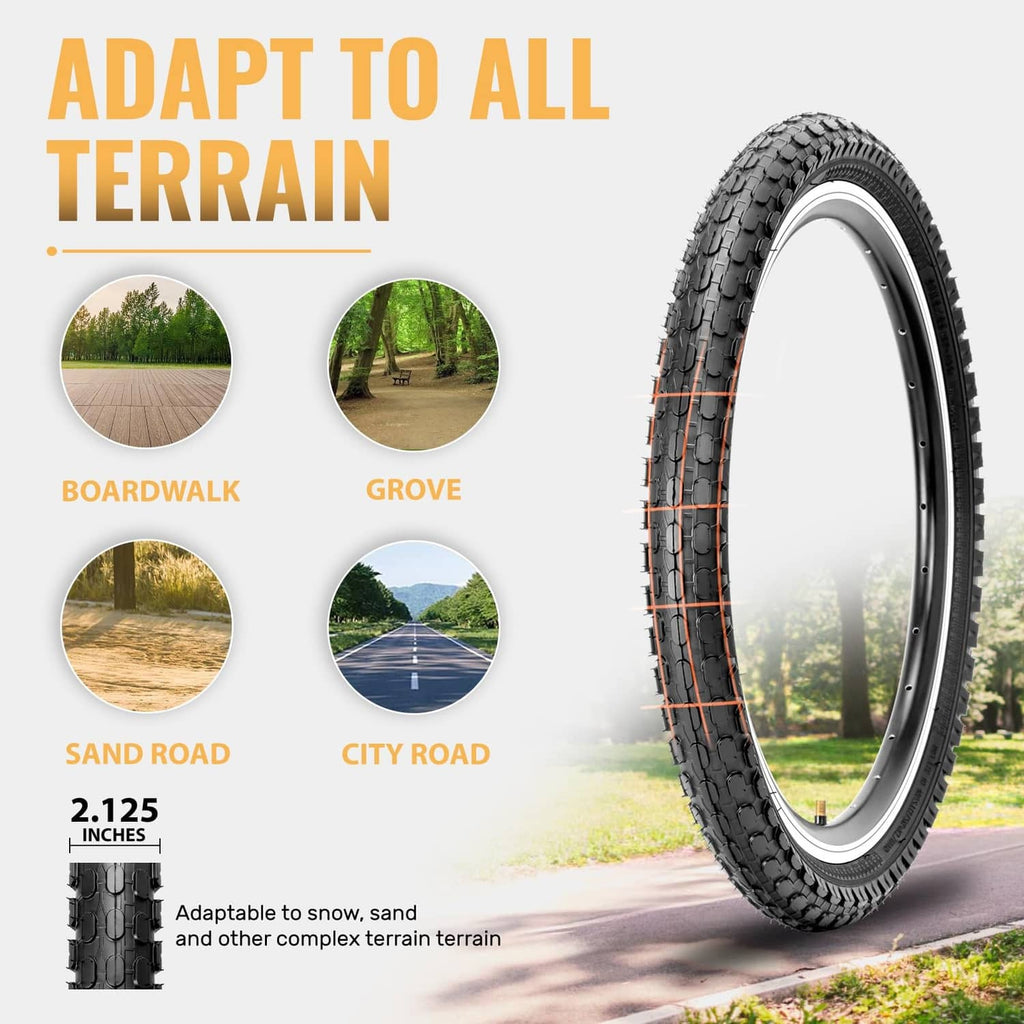 Black knobby 20x2.125 kids bike tire for outdoor terrain